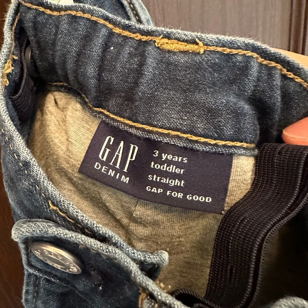 3/$25 GAP Denim Jeans Toddler Boys Size 3 Years Adjustable Waist Straight Leg